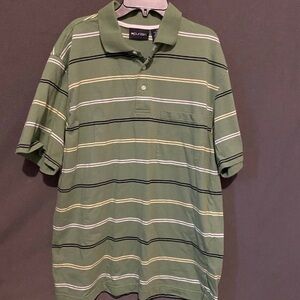 Puritan Green Striped Men's Polo Shirt